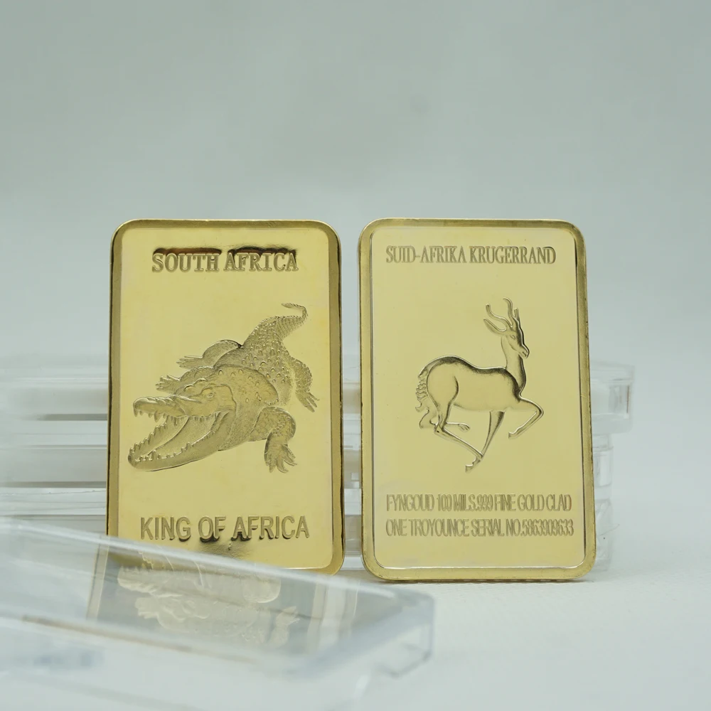 

Animal Crocodile King of Africa Coin 1OZ Gold Plated Suid-Africa Krugerrand Bullion Bar