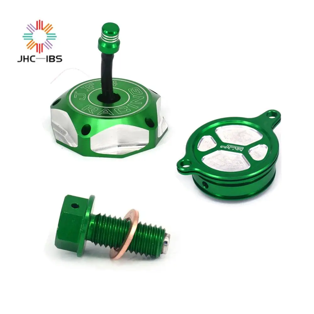 

Motorcycle Gas Fuel Tank Cover Drain Plug Bolt ScrewCNC Oil Filter Cleaner Cap Cover For KAWASAKI KX450F KLX450R 2006 2007 2008