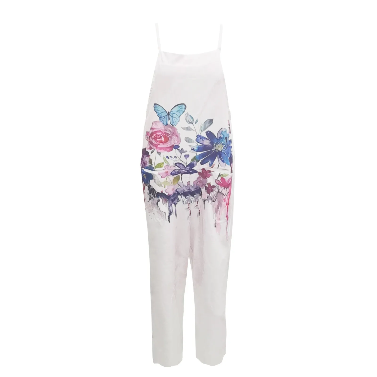 

Women Summer Jumpsuits Casual Sexy Floral Print Female Jumpsuit Butterfly Print Jumpsuit Overalls For Women 2021