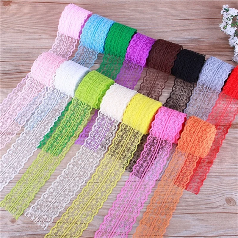 

45mm Springless Lace Ribbon Embroidery Wedding Party Christmas Curtain Decoration DIY Hair Knot Sewing Fabric 10 Yards / Roll