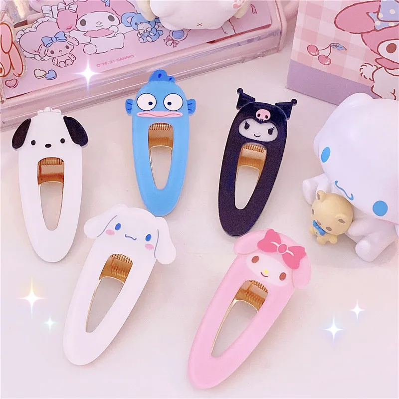 Заколки для волос в виде Каваий Sanrios с аниме Kuromi Melody Cinnamoroll женщин и девочек форме