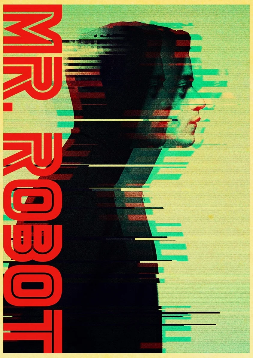 Ретроамериканский психологический триллер Постер для ТВ сериала Mr. Робот