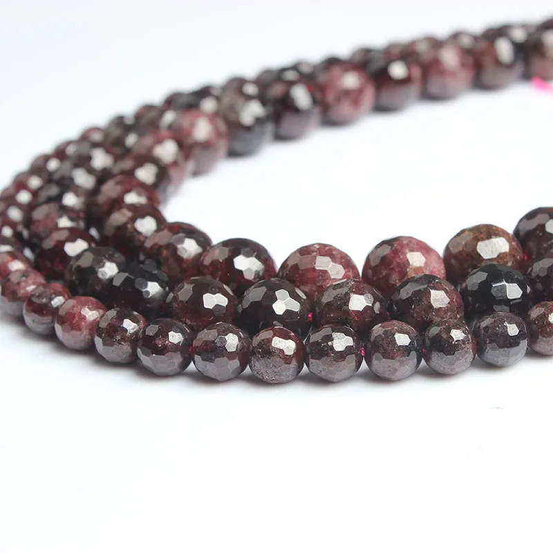 Ланьли натуральный ювелирные изделия из жемчуга 6/8/10 мм винно-красный гранат
