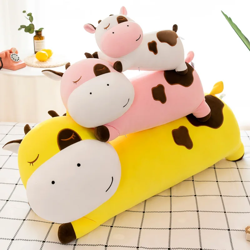 

Cute Creative Cow Plush Pillow Toy Soft Plush Cartoon Stuffed Animal Calf Doll Bedroom Sleeping Pillow Cushion Children Gift