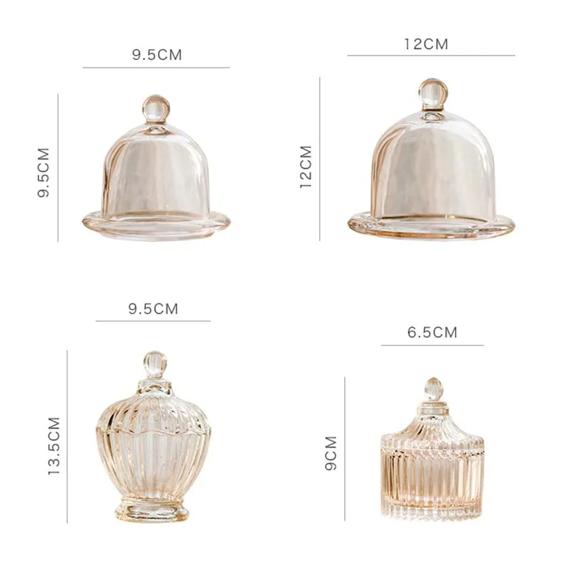 

European-style High-end Glass Candy Jar Creative Dessert Ice Cream Window Secoration Cans Transparent with Lid Storage Bottle