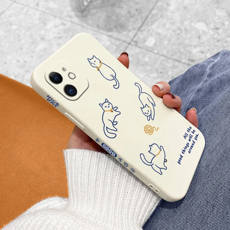 

Various Style Cat Phone Case For iPhone 13 12 Pro Max 11 X XS XR XSMAX SE2020 8 8Plus 7 7Plus 6 6S Plus Silicone Cover