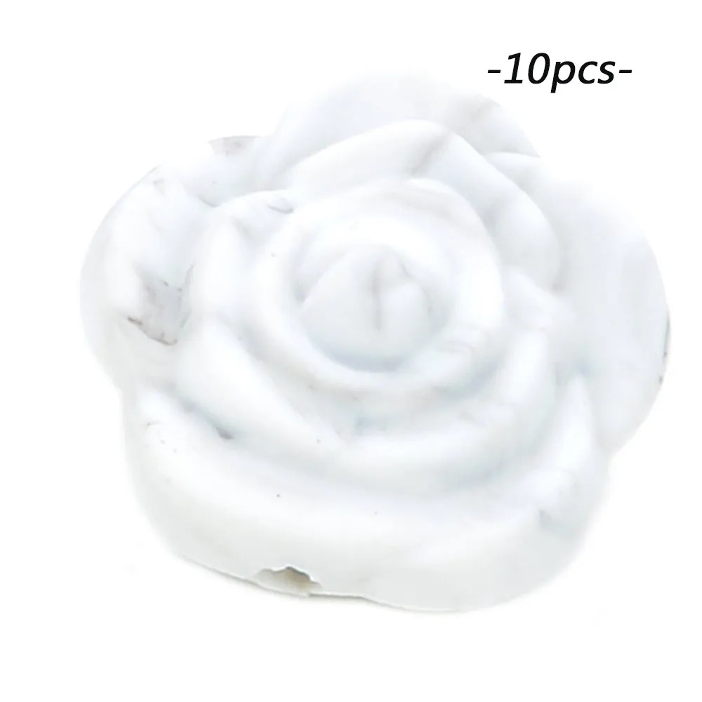 marble LOFCA 10 шт Силиконовые Бусины розы пищевой силиконовый продукт для детей для изготовления ювелирных изделий Детская Соска-подвеска BPA бесплатные игрушки - Цвет: marble