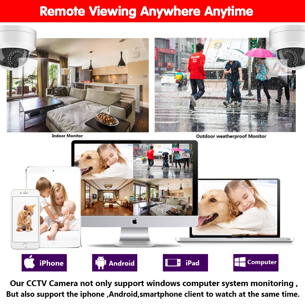 IP-камера NINIVISION Ultra HD POE 5 МП 2592*1944P IP67 | Безопасность и защита