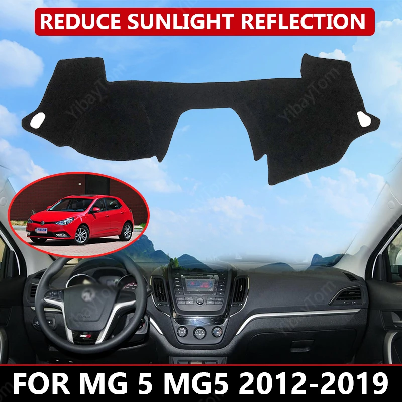 

Carpet Dash mat for MG 5 MG5 2012-2019 Auto Dashboard Velvet Cover Black blocks dust reduces noise car accessories
