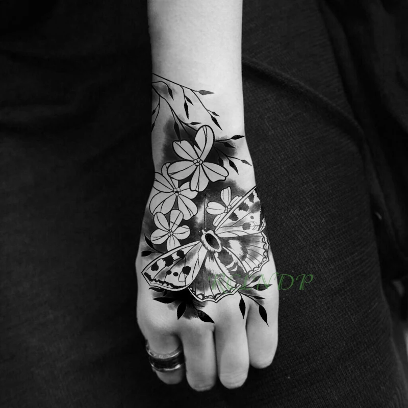 

Водостойкая Временная тату-наклейка, бабочка, цветок, искусственная тату, флэш-тату, татуаж рук и ног для девочек, мужчин и женщин