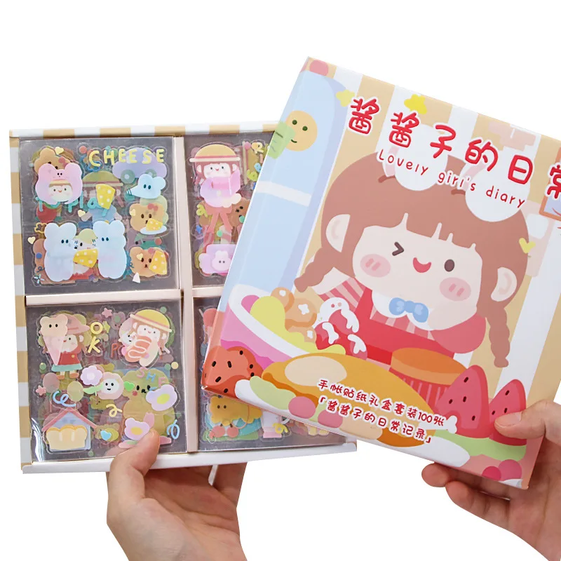 100 листов Kawaii декоративные наклейки в коробках для ежедневника DIY планировщик