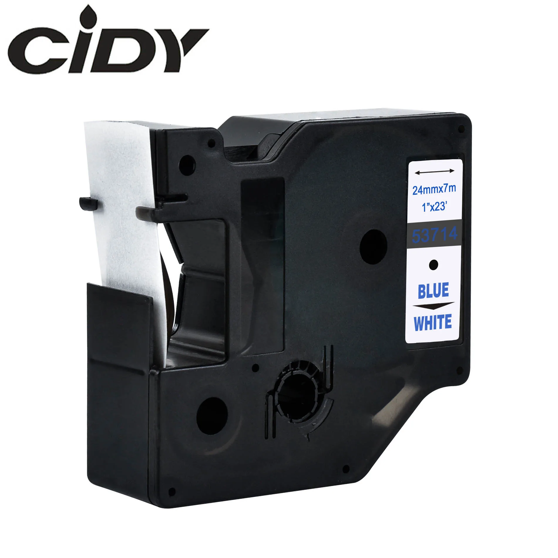 Этикетка CIDY 1 шт. 53713 53718 53710 Совместимость 24 мм черный на белом фоне Dymo D1 ленты с лейблом для маркировочный принтер Dymo LM160 LM280 210 Dymo PNP - Цвет: blue on white