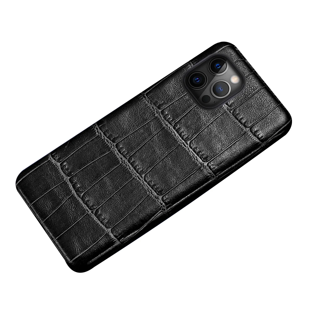 

Luxury Phone Case For iPhone 13 PRO MAX 12Pro 13 mini 13Pro 11Pro 12 Pro max xs x 100% Original Natural Crocodile Leather Cover