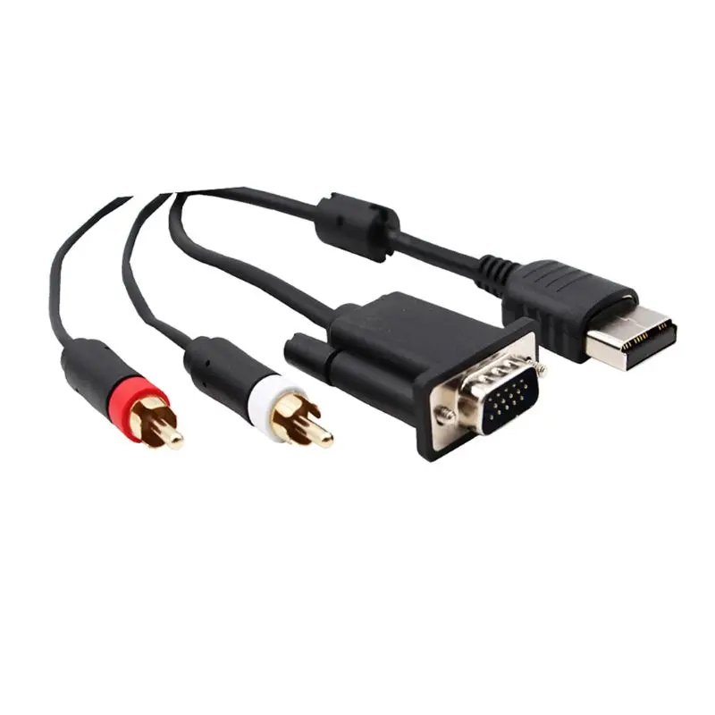 OOTDTY VGA кабель для SG Dreamcast высокой четкости + 3 5 мм к 2 штырьковому адаптеру RCA|Кабели|