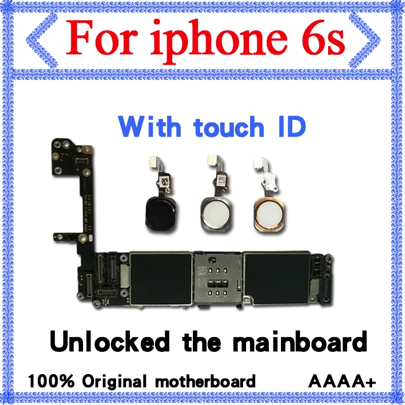 100% оригинал 16 Гб/32 ГБ/64 ГБ материнская плата для iphone 6s разблокированные