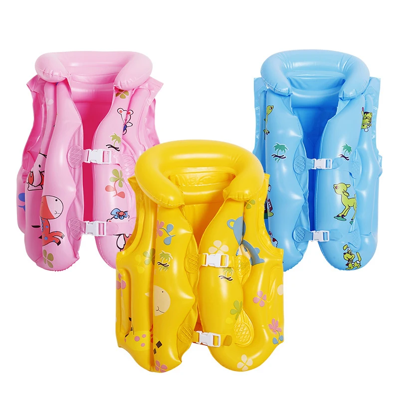 

Children Inflatable Swimming Life Vest Inflatable PVC Cartoon Life Vest With Buckle For Kid Life Jacket For Children Summer