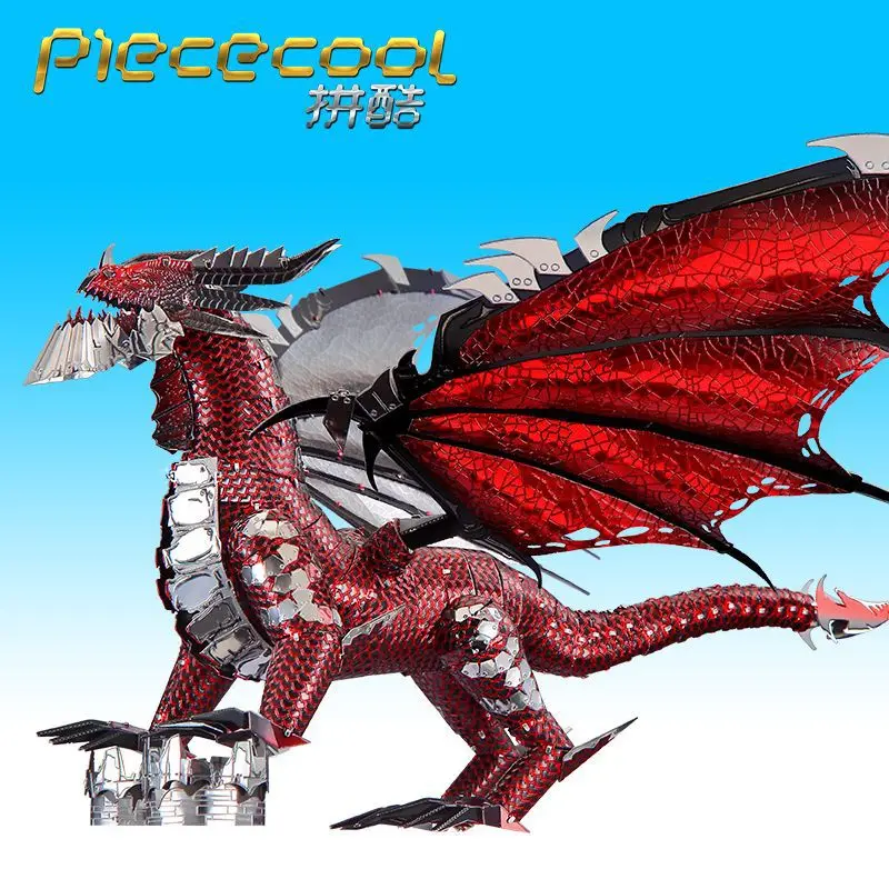 Сдельные 3D металлические головоломки P119 KRS Черный Дракон модель DIY лазерная резка