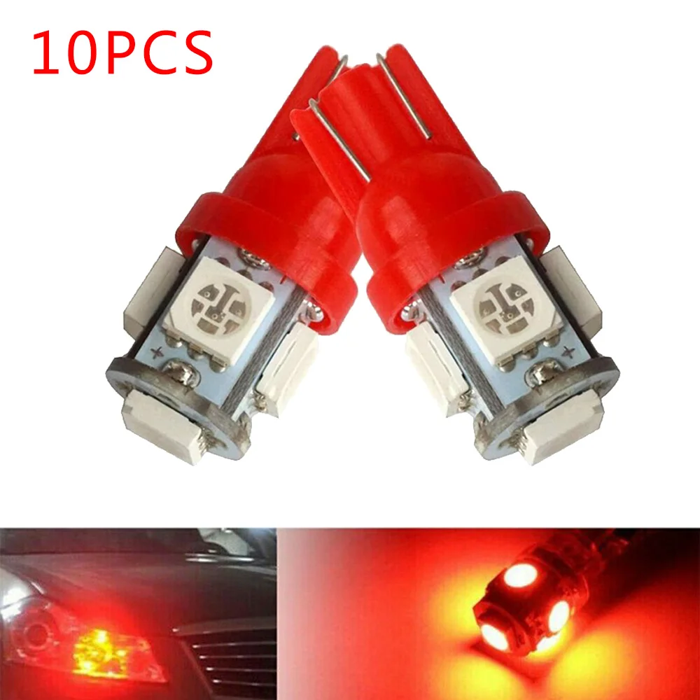 

1000K Lights Blubs 120LUM/Bulb 50MA 12V-DC Accessory Replacement T10 Red