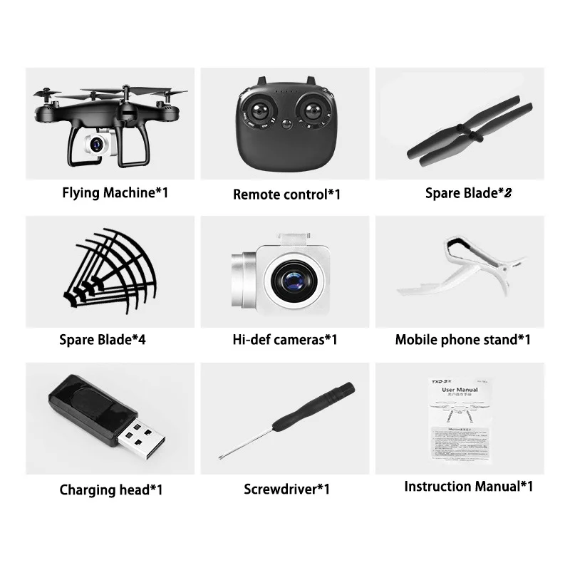 TENXIND 8S Drone With Camera RC Quadrocopter WIFI Dron Aerial Photography Ultra-Long Life 360° Rollover Airplanes Drones Toy Kit |