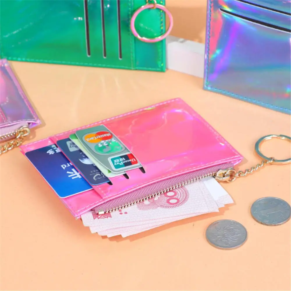 

New Women Wallets Zipper Pu Leather Coin Purse Mini Key Chain Small Wallet Multi-card Bit Card Holder Card Holder