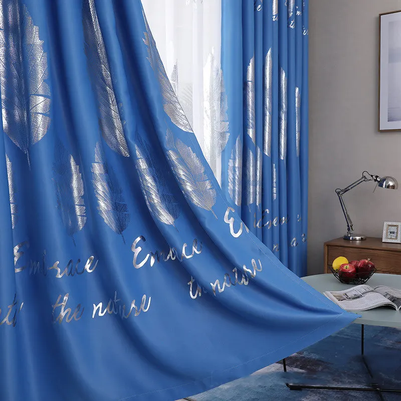 Color 4 Curtain Tiyana Золотые листья 95% шторы плотные занавески для гостиной, спальни, блестящие плотные оконные шторы для детей cortinas de sala HP81X - Цвет: Color 4 Curtain