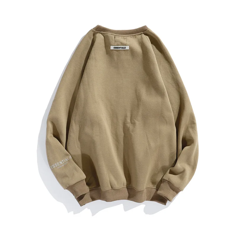 

Streetwear Autumn Winter Sweatshirt Round Neck Pullover Men's Women's Cotton Plush Loose Hip Hop Street Trendy Brand Clothing