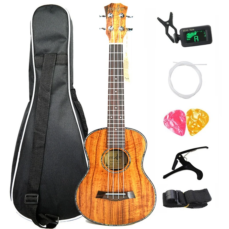 Набор для концертных укулеле 23 дюйма акация гавайская гитара 4 струны маленький