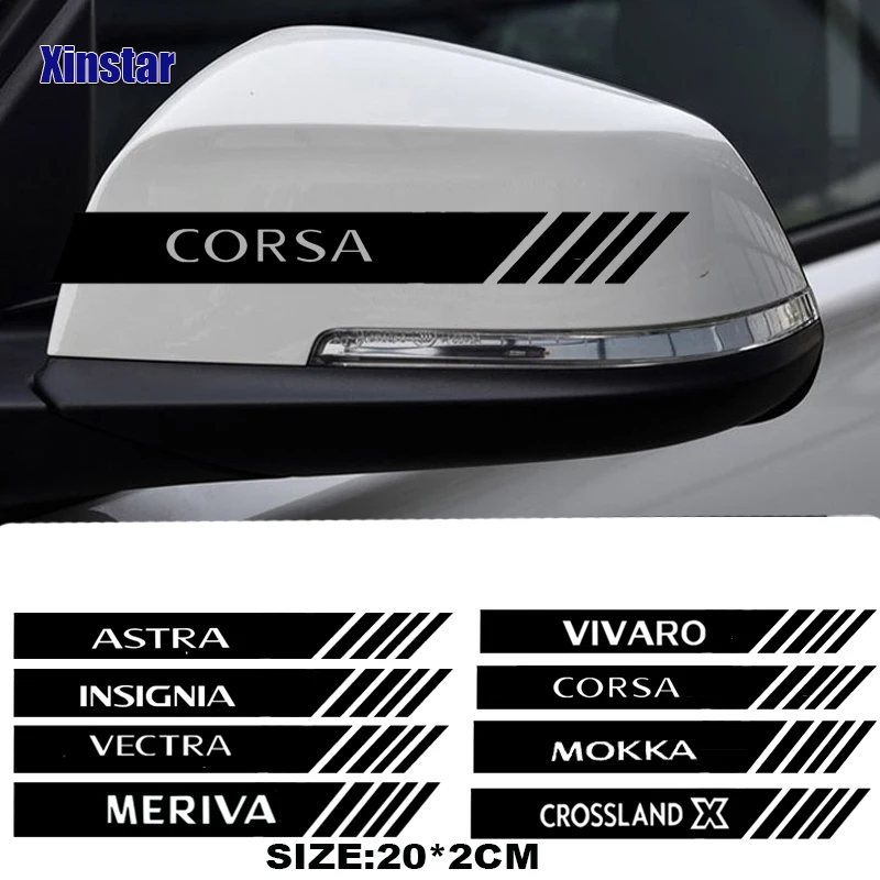 2 шт. Автомобильная наклейка на зеркало заднего вида для Opel OPC Astra J H G K Insignia Corsa D B E Mokka Vectra Meriva Vivaro Crossland x