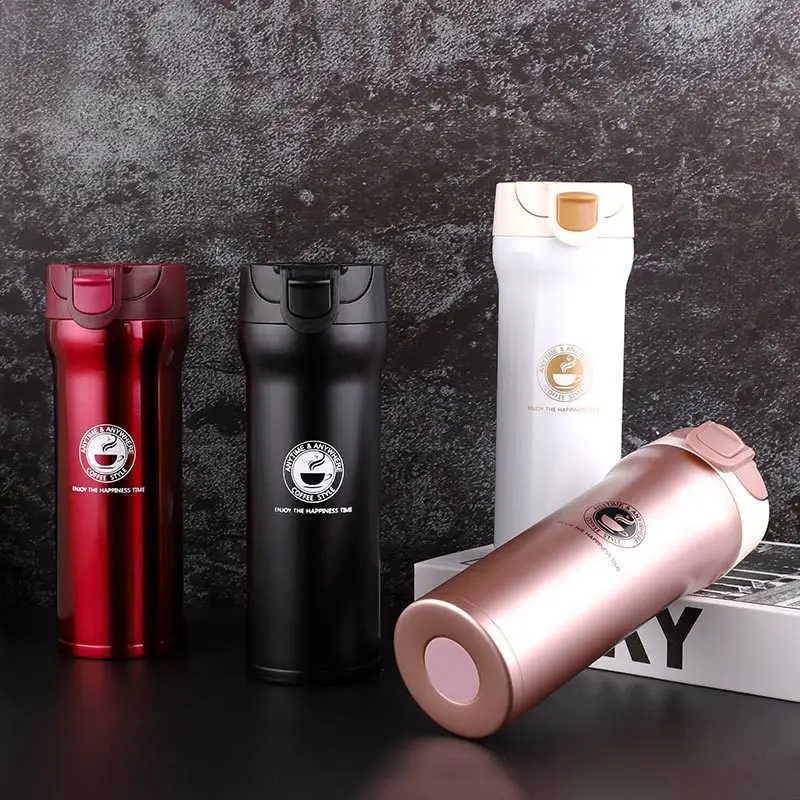 

Mugs Steel Travel Flask Thermo Bottle Coffee Tumbler Custom Thermos Car Stainless Mug Insulated logo Free Cups Vacuum Thermocup