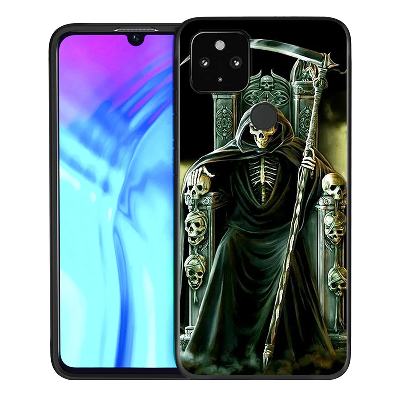 

Fantastic skeleton ghost Shockproof Cover for Google Pixel 5 4 4a XL 5G Black TPU Soft Phone Case