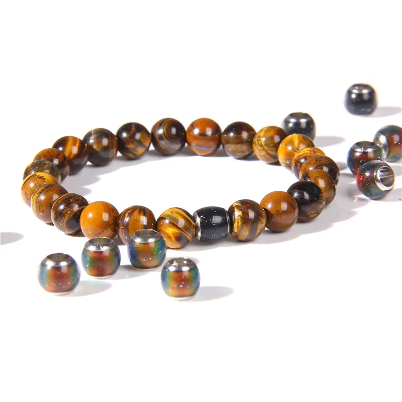 Меняющий цвет браслет с бусинами настроения женский и мужской подвесками под