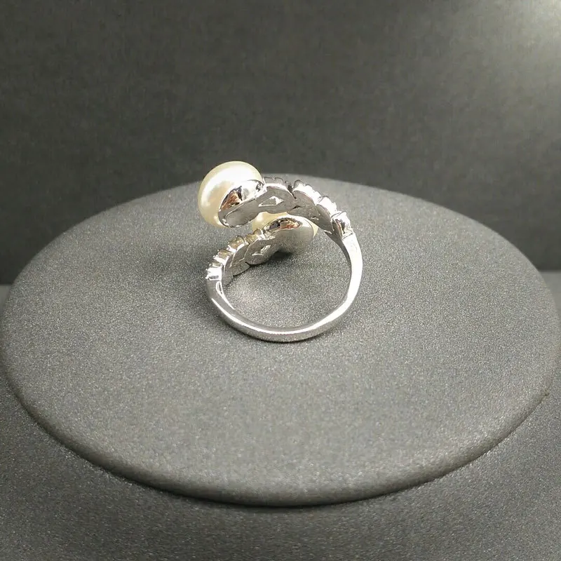 

popzone s925 sterling silver ring petal pearl open ring female trendy fashion personality light luxury brand style jewelry gift