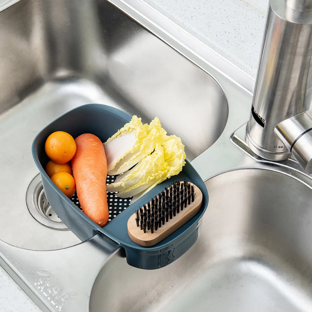 

Kitchen Self-Standing Drain Sink Leftovers Soup Juice Separated By Garbage Filter Sink Storage Basket Sink Rack Kitchen Tool