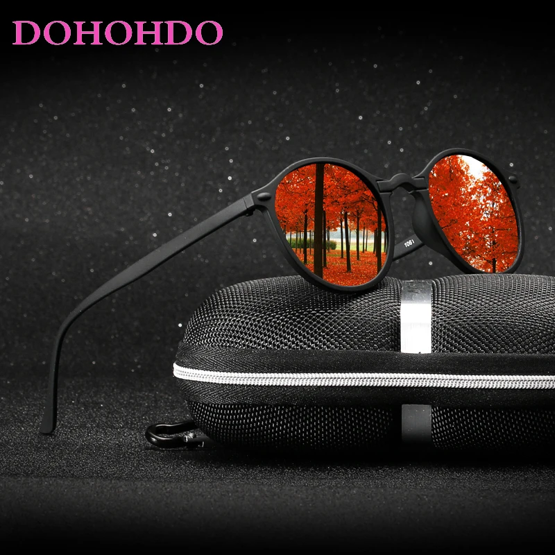 DOHOHDO-Gafas de sol redondas polarizadas para hombre y mujer, lentes Retro Vintage...