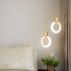 Современная потолочная светодиодная люстра, металлический светильник для гостиной, акриловое кольцо, подвесные лампы в скандинавском стиле, для спальни, кухни, подвесной светильник