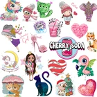 Термоклейкие Симпатичные нашивки с животными для детской одежды, сделай сам, аппликация для футболки, термотрансферные виниловые наклейки, термонаклейки