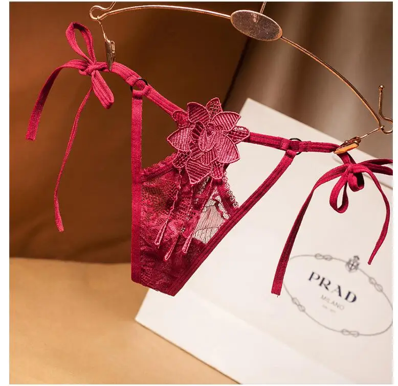 Новинка 2019 женские сексуальные кружевные прозрачные ажурные трусики с открытой