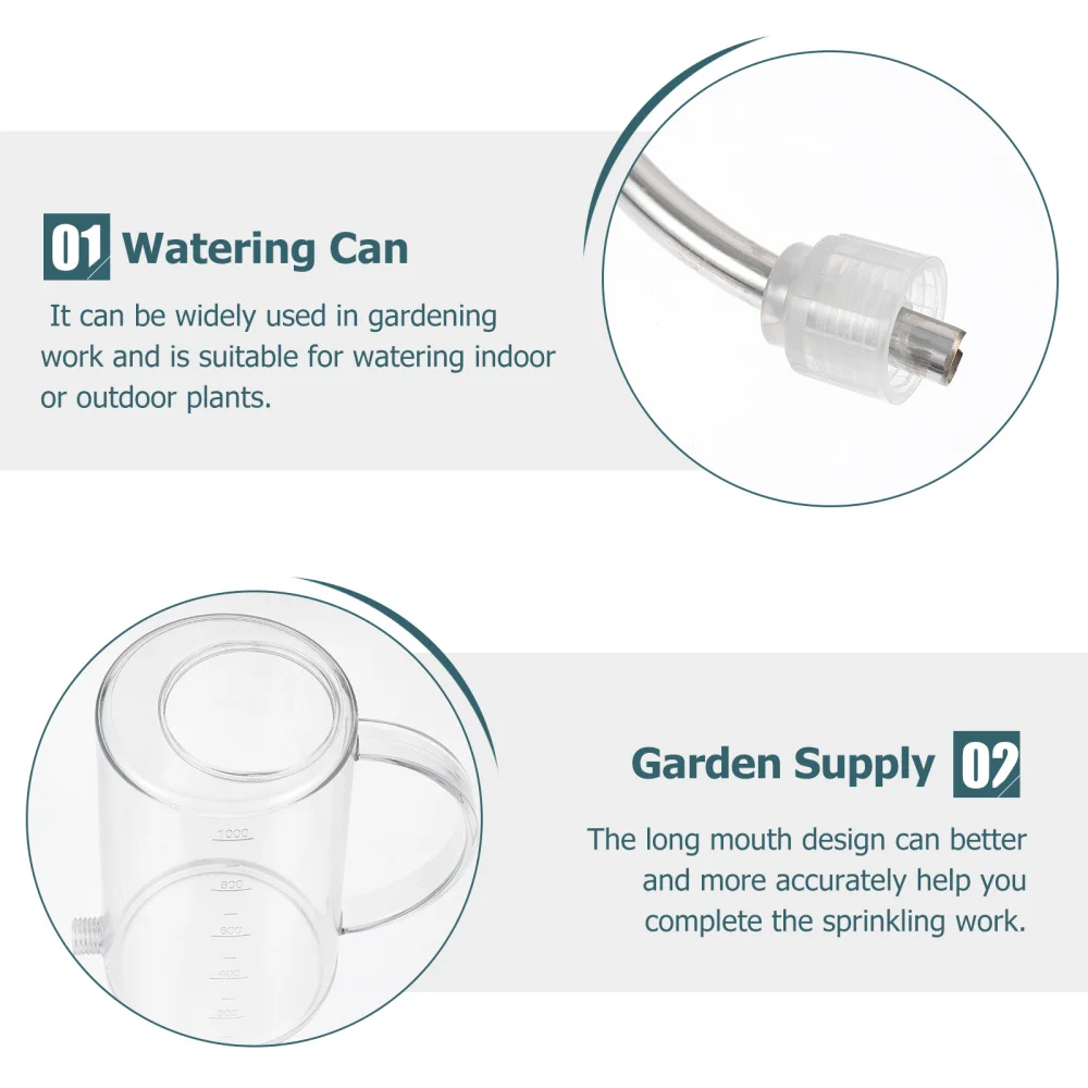 

1L Handheld Long Spout Watering Pot with Measuring Scale Gardening Spray Kettle