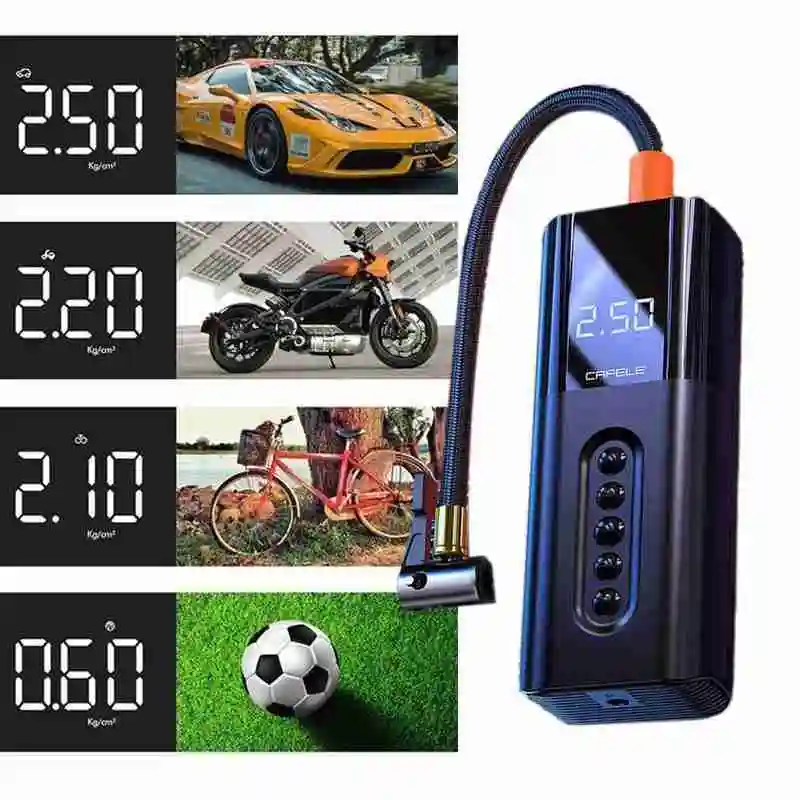 

12V Portable Air Compressor Tire Car Air Pump with Color Digital Black LCD Display C1Q4