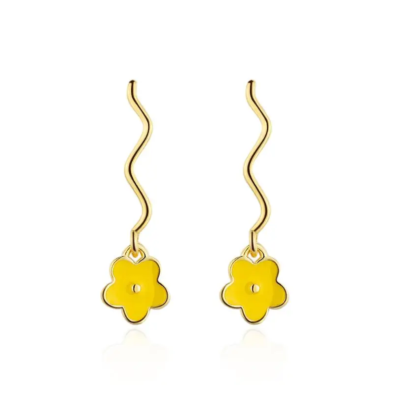Маленький желтый цветок виниловый волнистый цвет для женщин трендовые