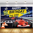 Спортивные гоночные автомобили Феррари флаг соревнование Фото фоны Детский День Рождения фотография фоны стол настенный постер