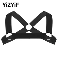 mens body chest muscle harness straps harness belt x shape back shoulder elastic belts with fancy club party metal o rings strap