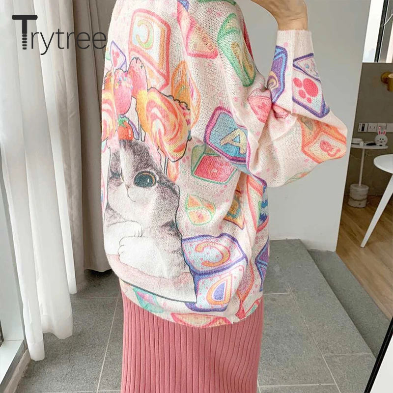 Trytree Осень Зима Женский комплект из двух частей Повседневный круглый вырез