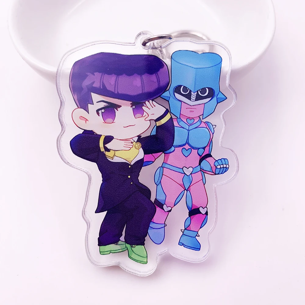 Аниме Jojos Необычные Приключения брелок Двусторонняя фигурка Kujo Jotaro Кира Yoshikage Цезарь акриловый брелок Коллекция подарок - Цвет: K0018-4