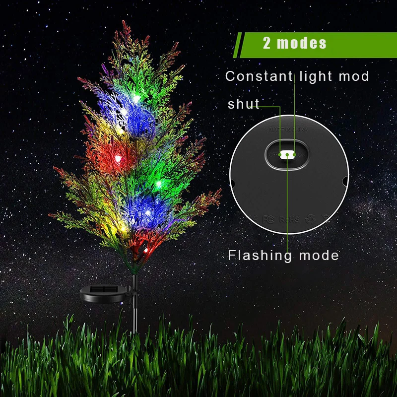 

Светодиодный светильник на солнечной батарее для рождественской елки, цветной водонепроницаемый уличный Ландшафтный декоративный светил...