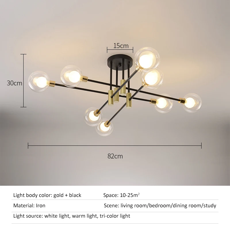 

Modern LED Chandelier Nordic Edison lighting indoor chandeliers lamps lighting for living room Crystal Ball Lighting Fixtures