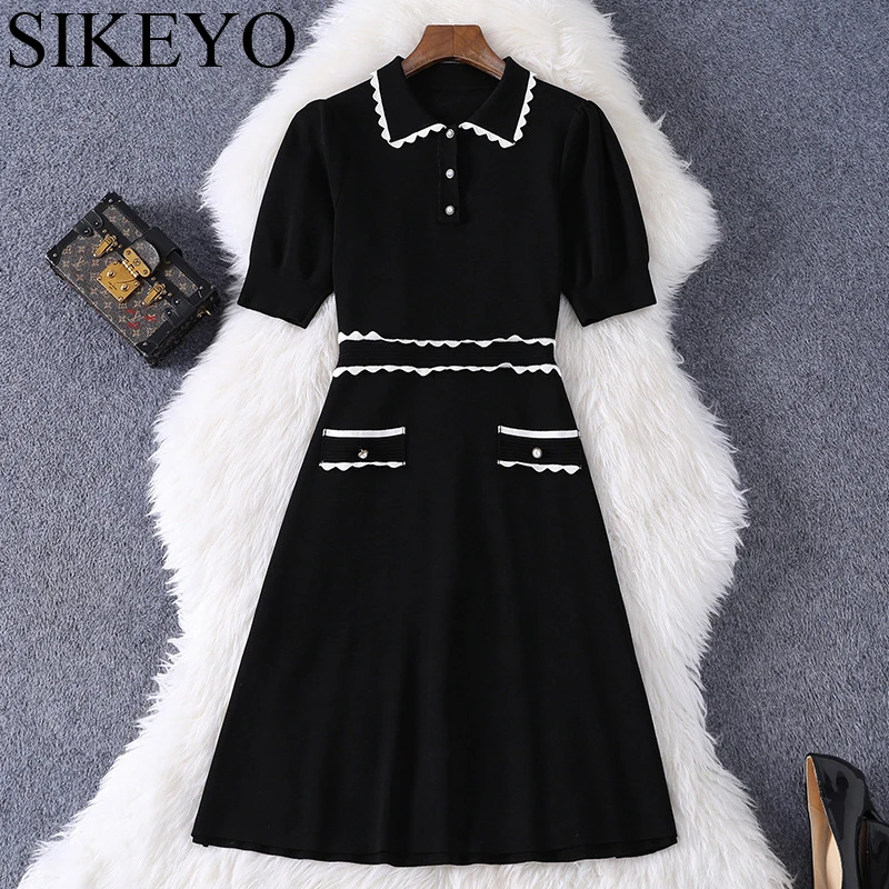 

Женское трикотажное платье с коротким рукавом SIKEYO 064, летнее