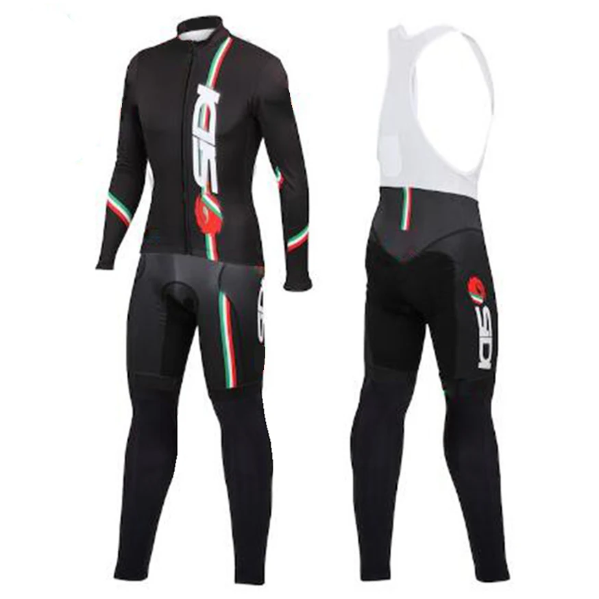 03 Fluorescence Sidi Cycling Long Sleeve Jersey Sets MTB Bicycle Jerseys 9D Bike Bib Pants Pad Maillot Pantalón Ropa Ciclismo - Цвет: 03