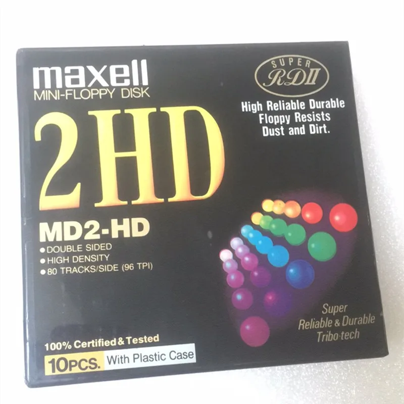 Novo e Genuíno Caixa de 10 Maxell Disquete Uma Pces 2hd Md2-hd 5.25 1.2m