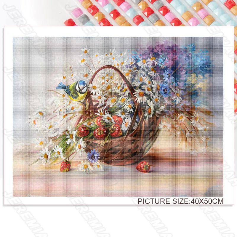 

Beautiful Flowers and Food Diamond Painting Square Diamond Round Diamond Modern Art Living Room Bedroom Decoration